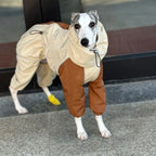 Dog Clothes in Winter Snow Weather Thicken Plush 4-legged Khaki Jacket Windproof Waterproof Warm Coat for Italy Greyhound