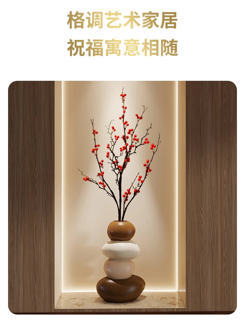 Home Decpr Stone Running Vase Living Room Niche Entrance Cabinet TV Cabinet Decoration Stone Shaped Ornaments Housewarming Gift