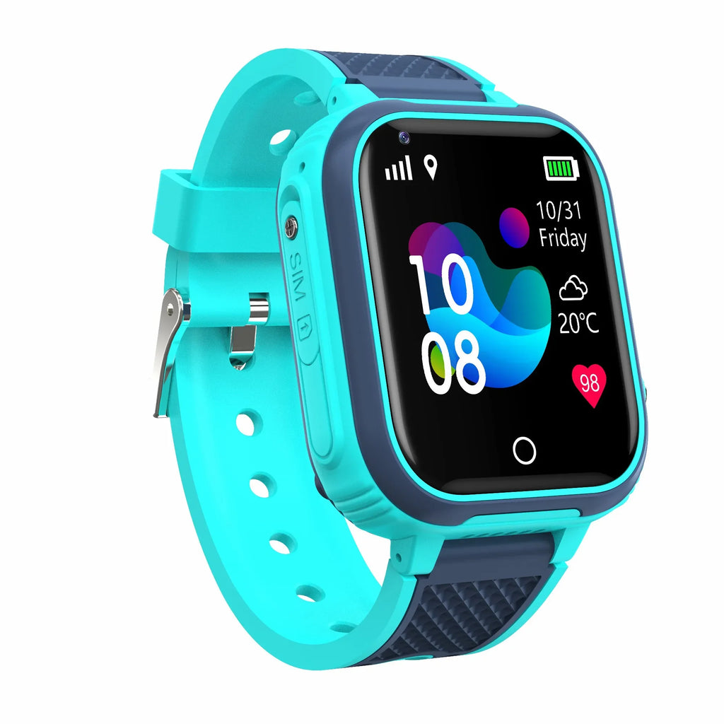 Smartwatch with a turquoise band on a white background