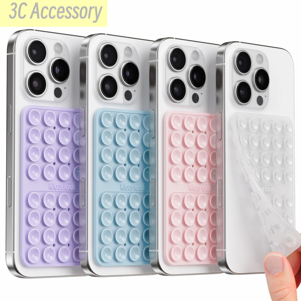 Four phone cases with bubble texture in different colors on a white background.