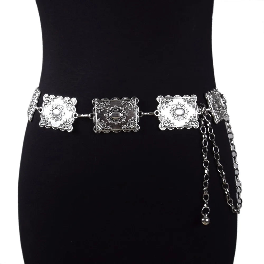 Belt Retro Style Metal Carved Decorative Waist Chain