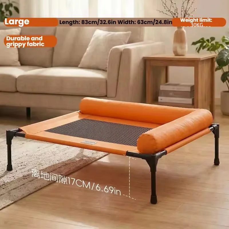 Elevated Cooling Mesh Dog Cot Breathable Moisture Resistant Bed With Pillow Four Seasons Use Indoor For Dog Cat Pet Supplies