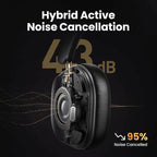 Wireless Bluetooth Headphones 43dB Hybrid Active Noise Cancellation Hi-Res LDAC 75H Spatial Audio Headset Earphones