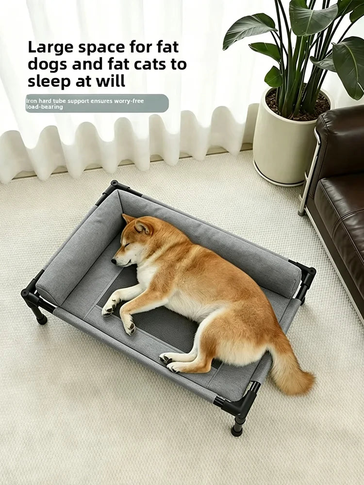 Elevated Cooling Mesh Dog Cot Breathable Moisture Resistant Bed With Pillow Four Seasons Use Indoor For Dog Cat Pet Supplies