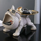 30cm/11.8inch Home Decor Bulldog Figurine Dog Statue Key Storage Box Animal Ornament Resin Craft Art Figurine Puppy Sculpture