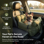 Dog Car Seat with Safety Belt - Non-Slip Pet Car Bed for Small Dogs, Washable Travel Carrier with Secure Straps for Safe Car