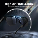 Sunglasses with high UV protection feature, suitable for different lighting conditions.