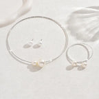 2Pcs Pearl Necklace Bracelet Set