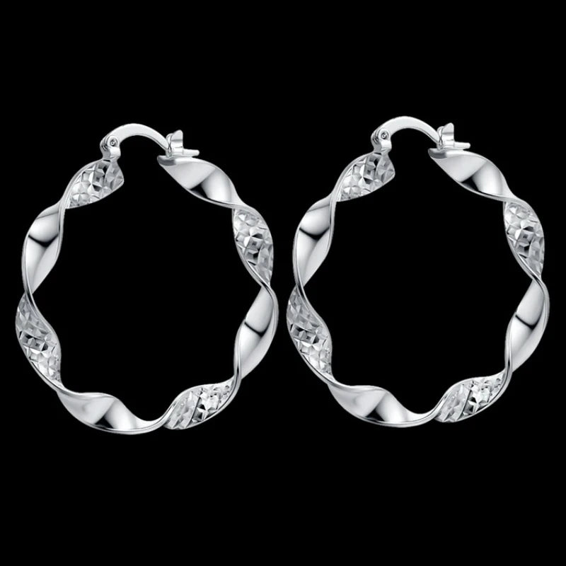 Sterling 925 Silver Hoop Earrings