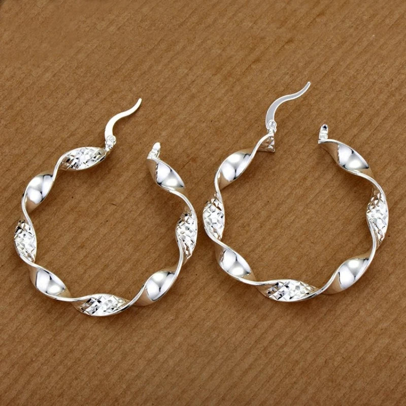 Sterling 925 Silver Hoop Earrings