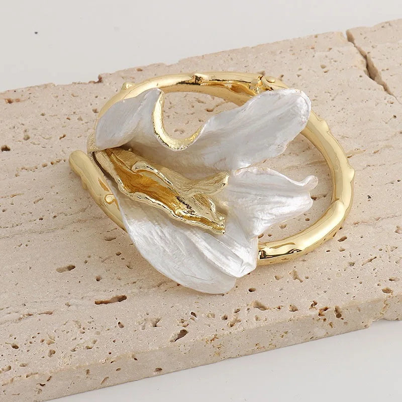 Flower Design Open Bracelet