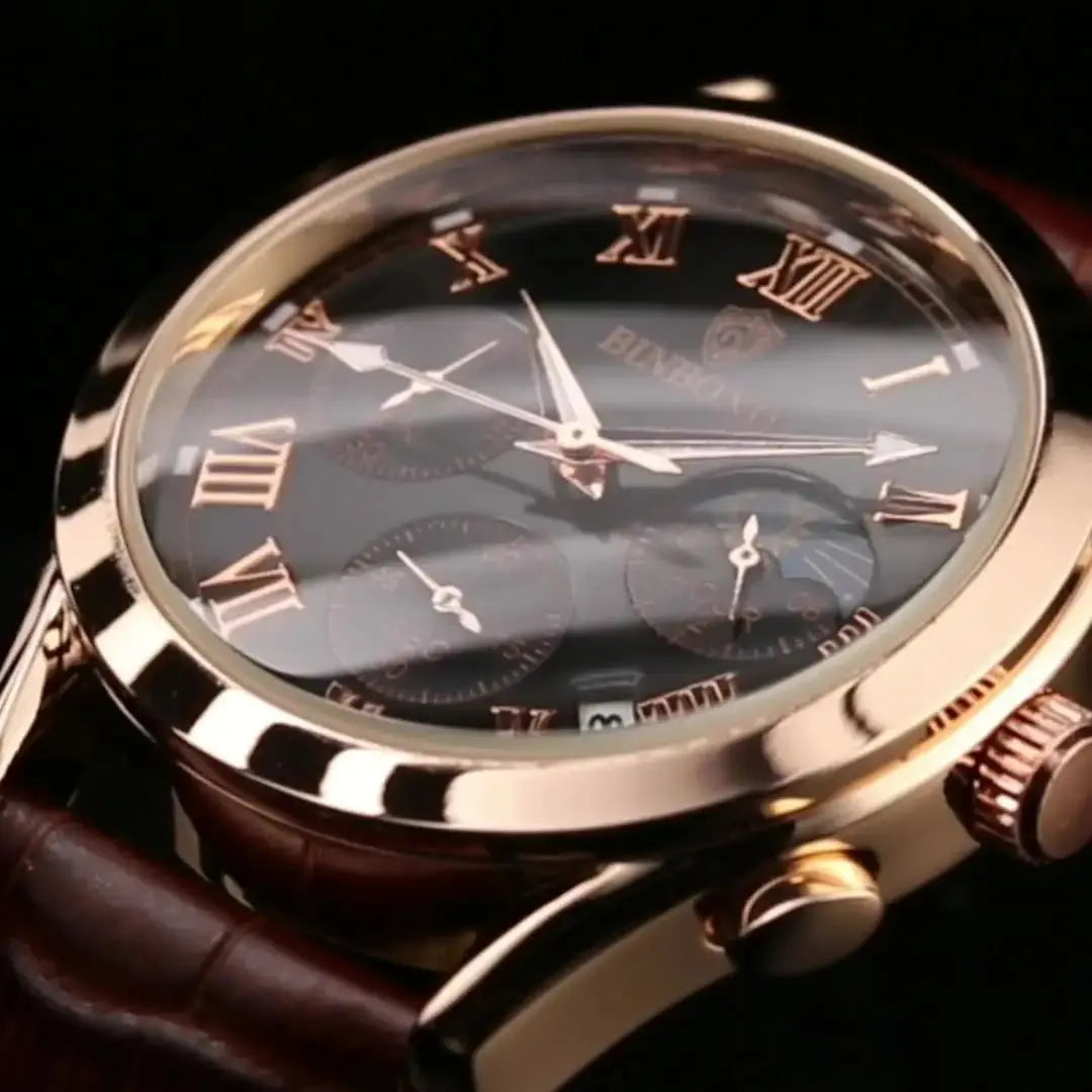 Men's Watch Multifunctional Threes Hands and Six Sub-dials Quartz Wristwatch