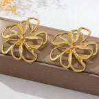 Big Flower Stud Earrings Bohemian Chic Jewelry