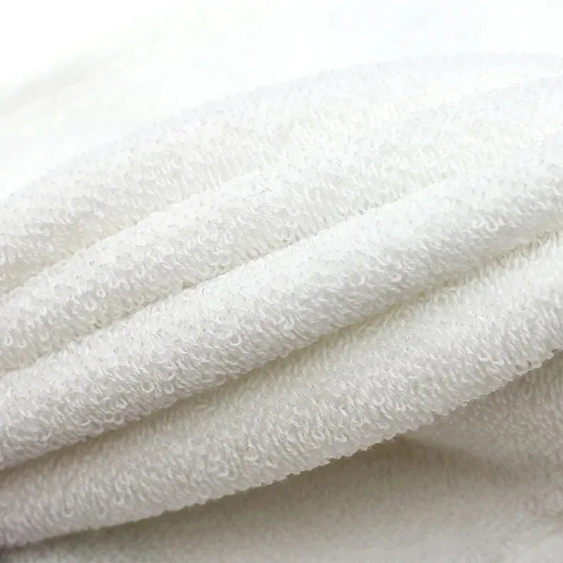 Close-up of white towel fabric with visible texture