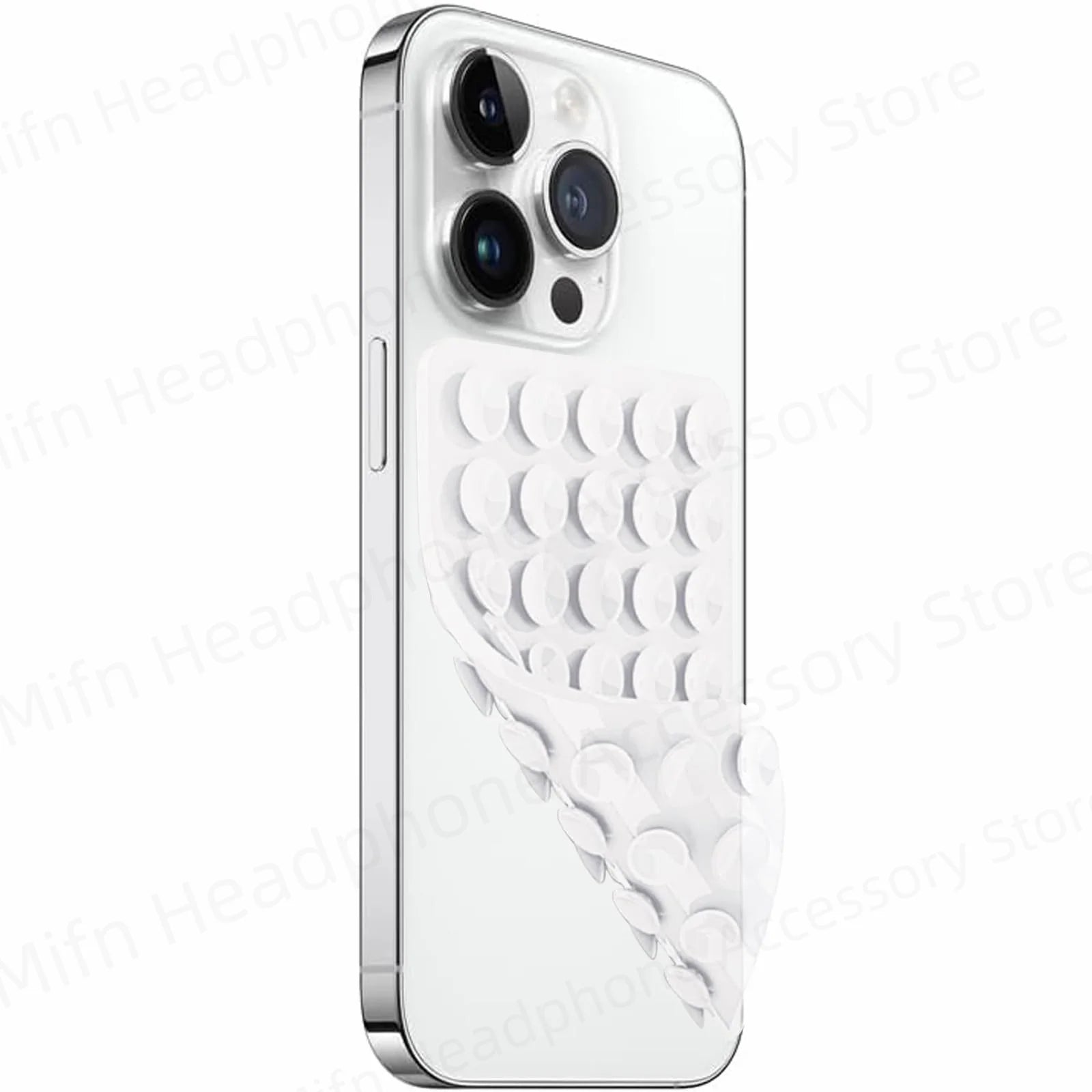 White phone case with a textured pattern on a white background