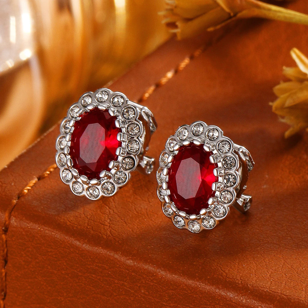 A Pair of Elegant and Sexy Copper Clip-on Earrings, Rose Gold Fashion Jewelry for Women, Non-pierced Earrings
