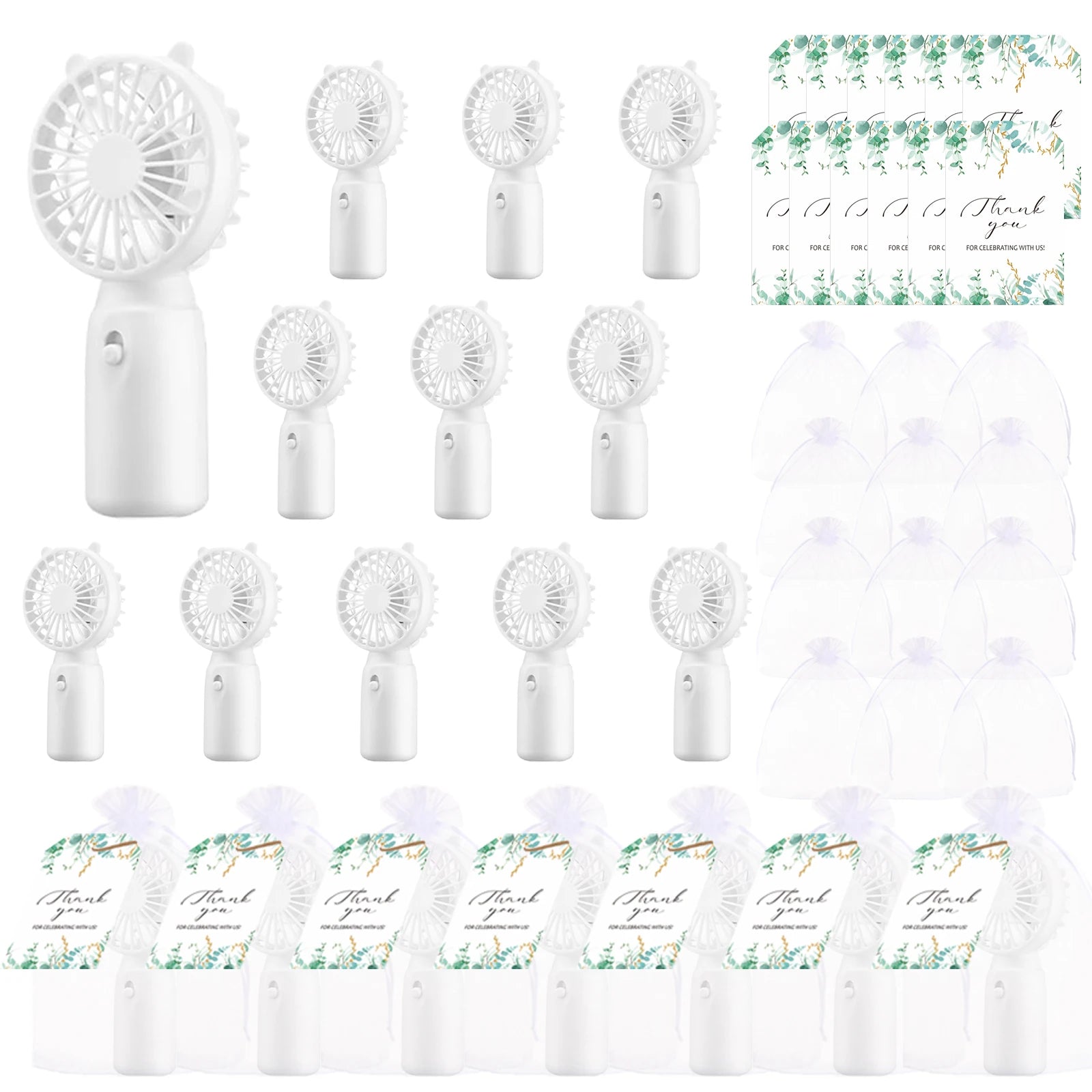 12-80PCS Portable Fans Bulk for Wedding Battery Operated
