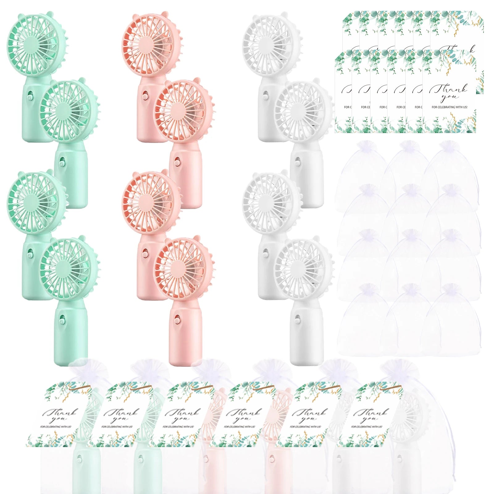 12-80PCS Portable Fans Bulk for Wedding Battery Operated