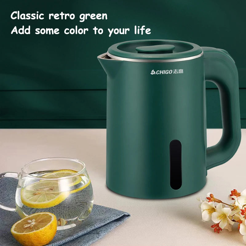 0.8L Electric Kettle Small Capacity 304 Stainless Steel Liner Teapot Hotel Dormitory Kettle Portable Travel Boil Water Pot 220V