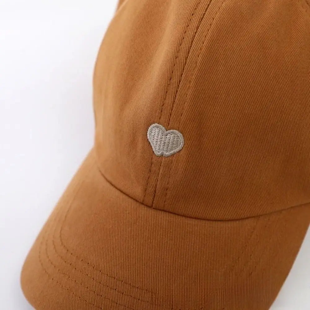 Heart-embroidered Baseball Cap for Girls Cute Breathable Children's Baseball Hat Sun Protection Tool UV Protection