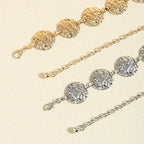 Womens Elegant Ladies Metal Thin Waist Chain Gold Round Irregular Body Chain Sexy Accessory Dress belt Waist Accessories Fashion