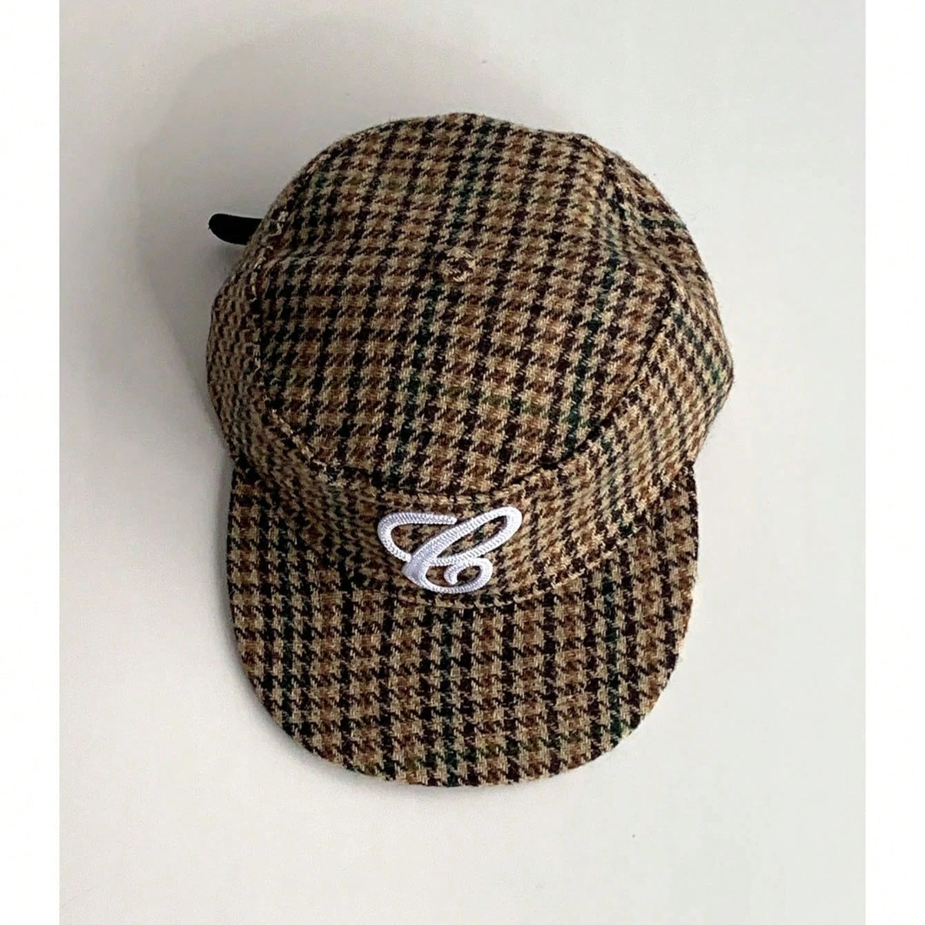 Elegant British Style Retro Plaid Fl Flat Brim High-End Embroidered Baseball Cap Flattering For Big Heads