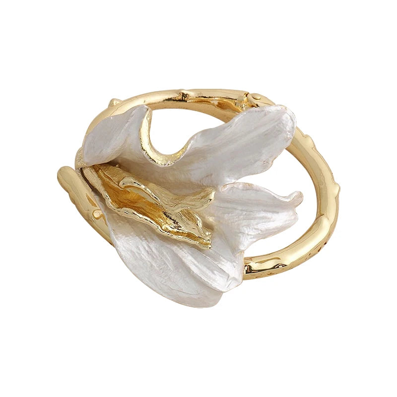 Flower Design Open Bracelet