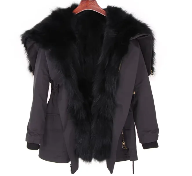 Maomaokong loose Real Fox Fur Collar 2024 White Duck Down Jacket Women Winter Luxury Puffer Coat Oversize Feather Outwear