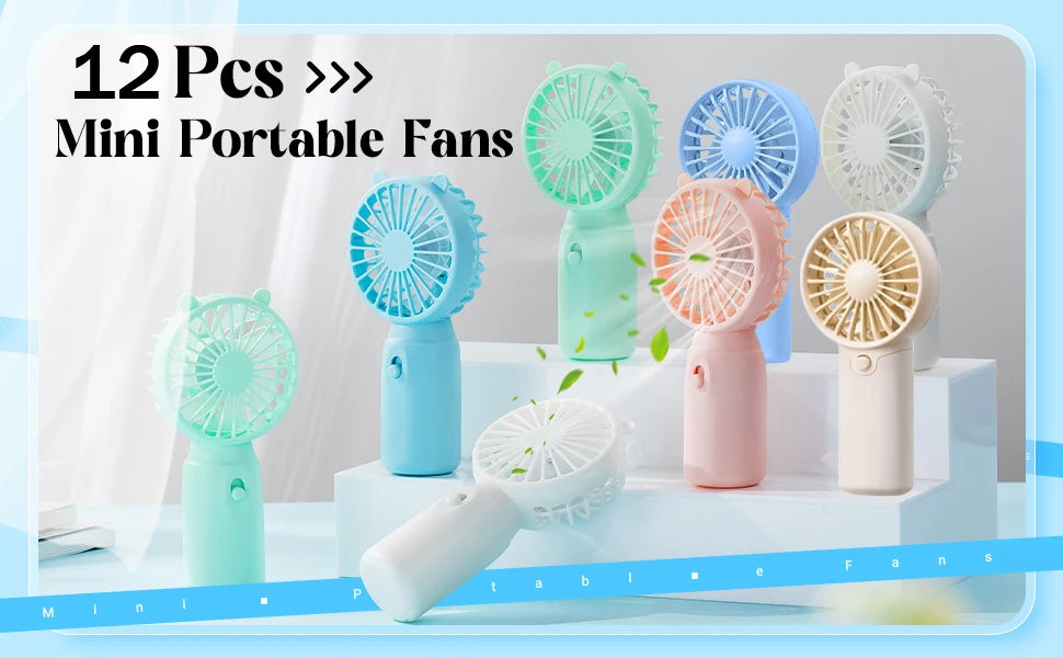 12-80PCS Portable Fans Bulk for Wedding Battery Operated
