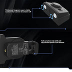 Black phone holder with features highlighted on a black background