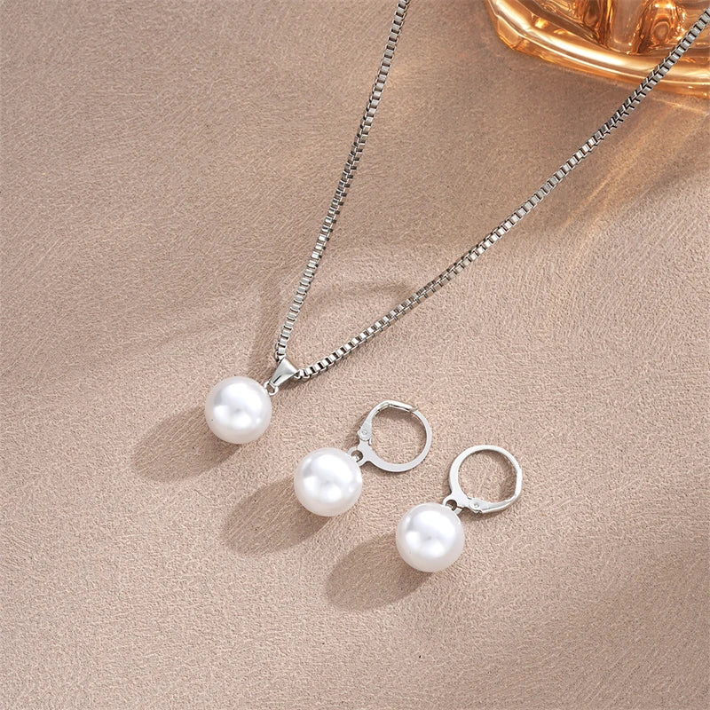 Pearl Pendant Imitation Jewelry Set for Women