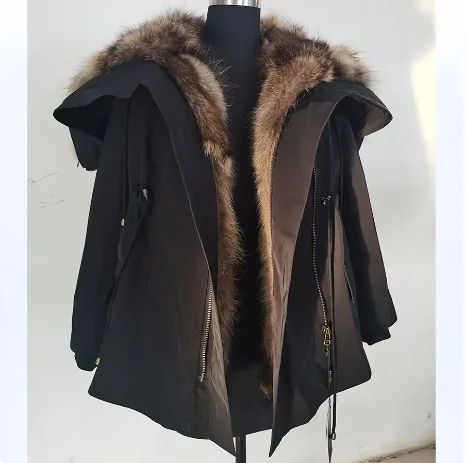 Maomaokong loose Real Fox Fur Collar 2024 White Duck Down Jacket Women Winter Luxury Puffer Coat Oversize Feather Outwear
