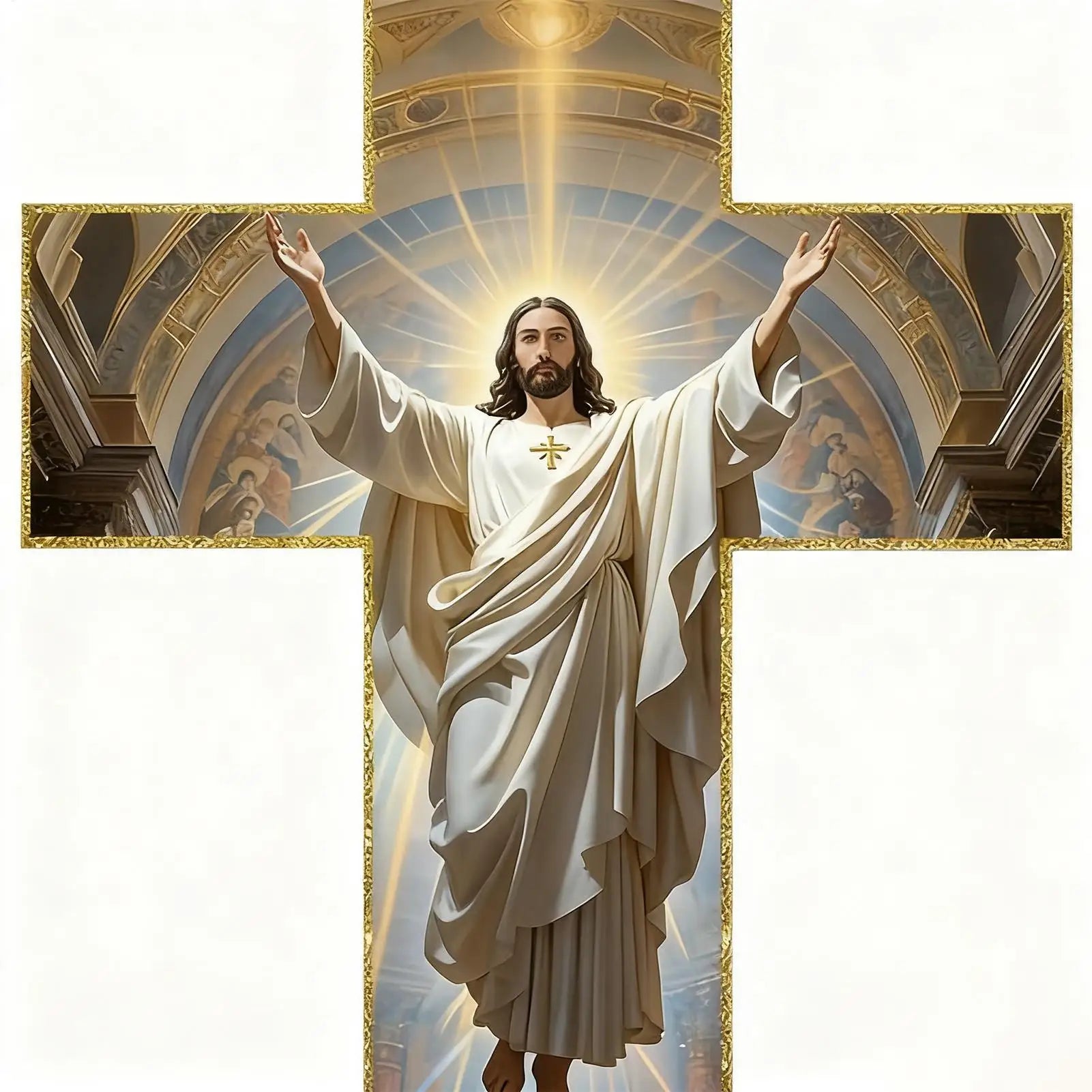 Cross Wall Decor Christian Wooden Home Decor Retro Blessed Church Hanger Decoration for Christmas Entryway Hallway Bedroom