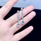 Natural Aquamarine Sterling 925 Silver Earrings