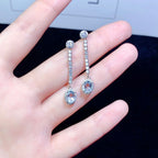 Natural Aquamarine Sterling 925 Silver Earrings