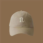 Letter-printed baseball cap for unisex, versatile curved brim