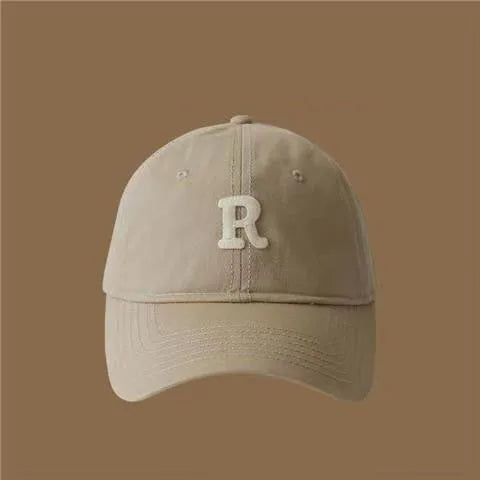 Letter-printed baseball cap for unisex, versatile curved brim
