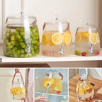 3/5/9L Large Capacity Cold Water Kettle with Tap Clear Fruit Tea Cold Brewing Kettle Drink Dispensers
