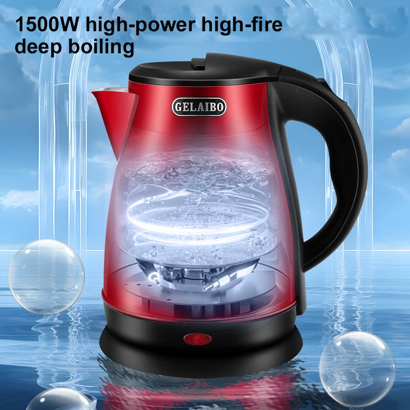 GELAIBO Electric Kettle Mechanical Temperature European-style Fashion Style Design, Large Capacity 1.8 Liters Stainless Steel Li