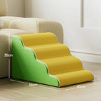 Dog Cat Ramp Ladder 3/4 Step Pet Stair Memory Foam Sponge Dogs Sofa Removable and Washable Training Pet Ramp Stairs Pet Supplies
