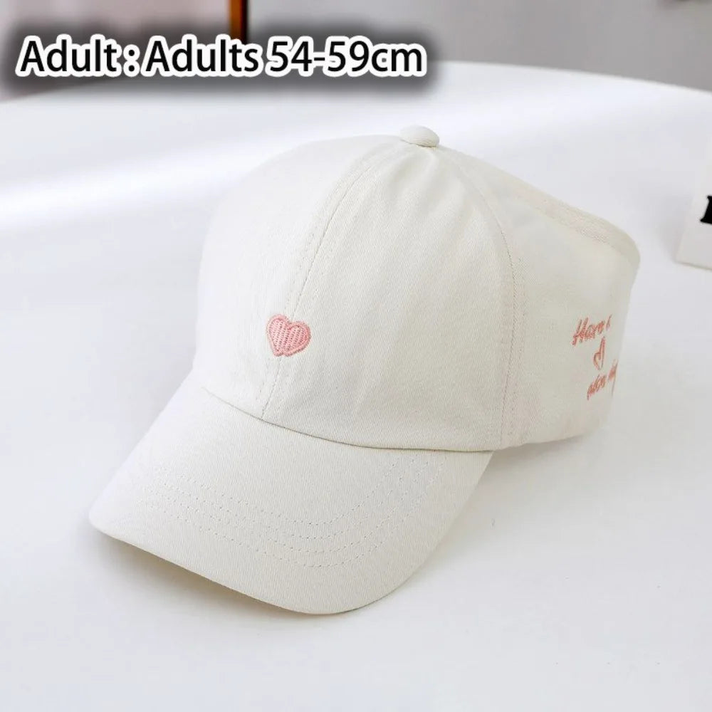 Heart-embroidered Baseball Cap for Girls Cute Breathable Children's Baseball Hat Sun Protection Tool UV Protection