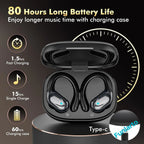 Sport Wireless Headphone TWS Wireless Earphones Bluetooth 5.3 Earbuds with ENC Noise Cancellation Mic IP7 Waterproof for Running