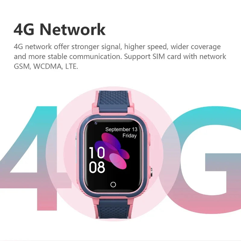 Smartwatch with 4G network features on a white background