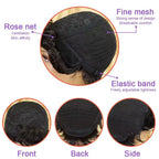 Human Hair Wig 6Inch Natural Grey with Loose Curls180% Density Machine-Made Wig with Rose Net Cap Comfortable Fit for Daily Wear