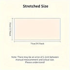 Measurement chart showing stretched size dimensions with a note about potential error.