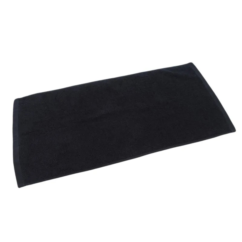 Black towel on a white background