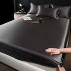 100% Mulberry Silk Bed Sheet Set – 3 Piece Smooth Satin Bedding with Pillow