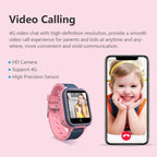 Smartwatch and smartphone displaying video call with a child on a pink background