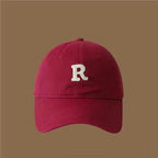 Letter-printed baseball cap for unisex, versatile curved brim