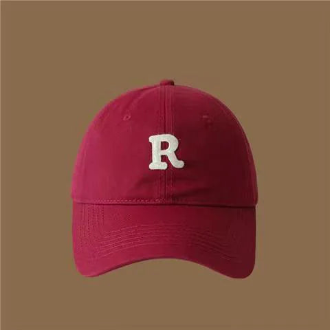 Letter-printed baseball cap for unisex, versatile curved brim